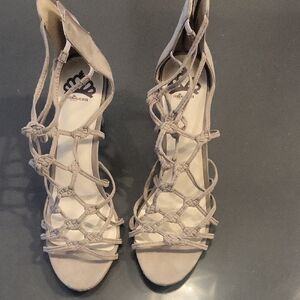 Fergalicious "HUNTRESS" Taupe Knotted Heels